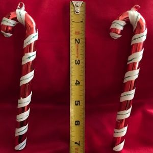 2 Vintage blown glass Candy Canes.